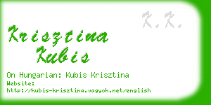 krisztina kubis business card
